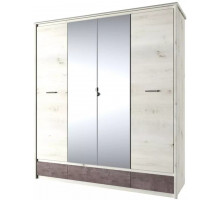Четырехстворчатый шкаф для одежды с зеркалом Бьёрк 4DG3S Z