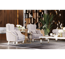 Кресло Прадо (велюр серо-бежевый)