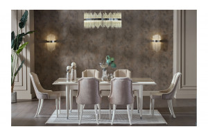 Обеденный стол раздвижной Gravita (Гравита) GRAV-14 слоновая кость