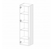 Шкаф-витрина навесной Лоренсо МН-043-02/03 белый