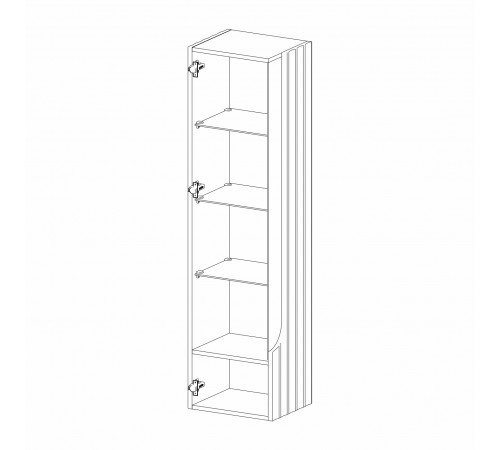 Шкаф-витрина навесной Лоренсо МН-043-02/03 белый Распродажа с экспозиции