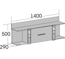 Навесная закрытая полка для гостиной Элана