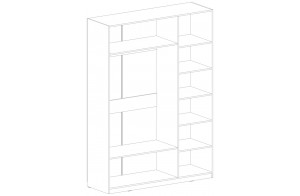 Трехстворчатый шкаф для одежды с зеркалом Глазго