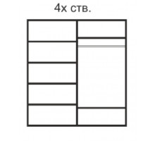 Четырехстворчатый шкаф для одежды с зеркалом Rimini РМШ1/4 (латте)