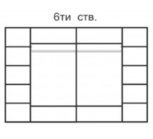 Шестистворчатый шкаф для одежды с зеркалом Rimini Solo РМШ1/6 (s) (черный)