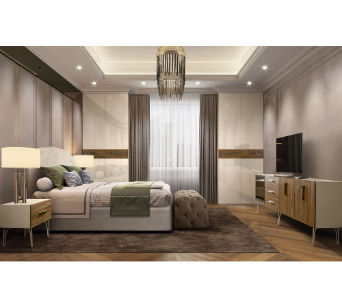 Четырехстворчатый шкаф для одежды с зеркалами Богемия Вуд (Bogemia Wood) БМШ1/4 (Wo)