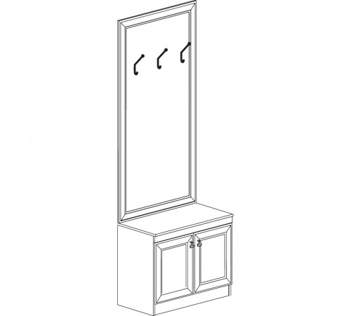 Тубма с вешалкой для прихожей Инна 620 светлая